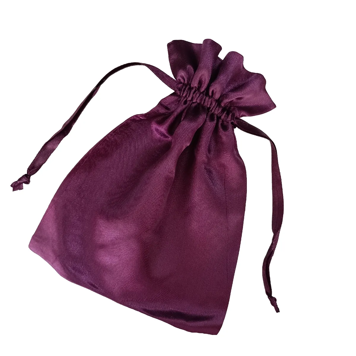 उच्च गुणवत्ता वाले लक्जरी लोगो मुद्रित कस्टम सैटिन बैग रेशम साटन ड्रॉस्ट्रिंग बैग