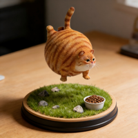 Diseño Gratuito, Muestra Rápida, Artesanía de Resina Personalizada, Regalo Empresarial de Alta Gama: Adorno Flotante Magnético de Gatito Guloso