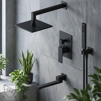 Colonne de douche murale de luxe avec panneau, eau chaude et froide, pommeau de douche pluie, ensemble de douche de salle de bain en laiton CS523