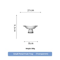 Plateau à fruits sur pied en verre transparent de style européen, pour salon, usage domestique, haute valeur esthétique, luxe léger, rétro