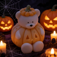 Offre Spéciale – Moule en Silicone 3D Souple Qualité Alimentaire pour Gâteau Citrouille Ours, Idéal pour Chocolat et Bougies DIY, Décoration de Fête d'Halloween