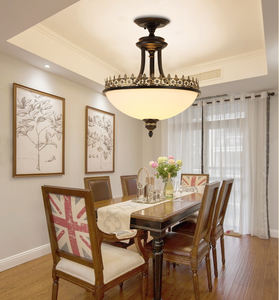 <span class=keywords><strong>Plafonnier</strong></span> Led <span class=keywords><strong>en</strong></span> verre <span class=keywords><strong>en</strong></span> fer forgé, luminaire de style américain, luminaire de plafond, idéal pour une chambre à coucher, une cuisine ou un salon - Product Image 5