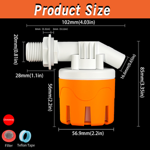 Vanne à flotteur automatique pour réservoir d'<span class=keywords><strong>eau</strong></span> 1/2 pouce, contrôle du niveau d'<span class=keywords><strong>eau</strong></span> (OEM LOGO BOX) - Approvisionnement direct usine - Product Image 2