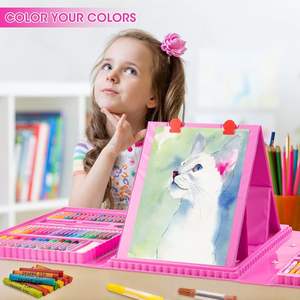 Kit d'art de <span class=keywords><strong>dessin</strong></span> de 240 pièces, cadeaux pour enfants, filles, garçons, adolescents, ensemble d'art, artisanat, étui avec <span class=keywords><strong>chevalet</strong></span> à double face à trois volets - Product Image 4