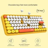 Clavier sans fil Ajazz 308i Retro Magic Punk avec boutons chocolat, interface USB Type-C, 84 touches pour MacBook/iPad/Android/Ordinateur portable