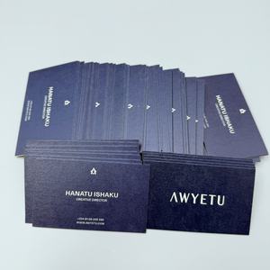 사용자 정의 600gsm 네이비 명함 금박 로고 인쇄 프리미엄 두꺼운 카드 스톡 카드 - Product Image 3