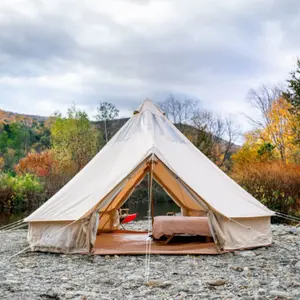 Açık Tente De kamp su geçirmez kanvas kumaş lüks Glamping Yurt çan çadır satılık