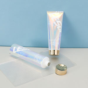 Logo personnalisé 100ml arc-en-ciel effet paillettes matériau Tube rond vide nettoyant pour le visage dentifrice emballage cosmétique - Product Image 4