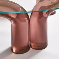 Heim Wohnzimmermöbel gehärtetes Glasplatte Acrylbeine runder Couchtisch luxuriöser moderner klarer Teetisch