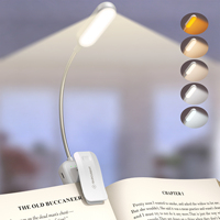 Lámpara de Lectura Portátil Flexible con 20 LED para el Cuidado de los Ojos, Recargable por USB de 1200 mAh, 90 Horas de Duración, con Clip para Libros, para Dormitorio, Venta al por Mayor