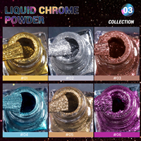 Collection Bojun 03 – Kit de 6 poudres liquides effet chrome pour ongles, effet miroir métallique de luxe, sans TPO, certifié MSDS, prix usine