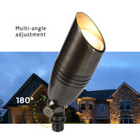 Projecteur LED en laiton pour aménagement paysager, bronze antique, orientable, IP67, sur piquet, éclairage extérieur pour hôtels