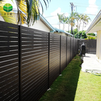 Panneaux de clôture en aluminium personnalisables, clôture de jardin en métal noir, écran de clôture pour l'intimité extérieure, clôture en aluminium pour l'intimité
