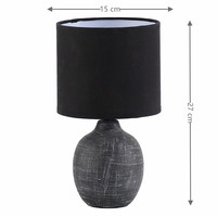 Lampu Meja Modern Eropa Murah Ruang Tamu Hitam Lampu Malam Samping Tempat Tidur dengan Kap Lampu Linen