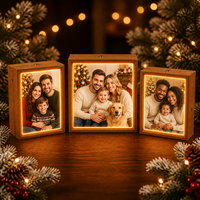 Cadre photo lumineux rechargeable avec plaque en verre vierge pour sublimation, transfert thermique, cadeau personnalisé, décoration intérieure