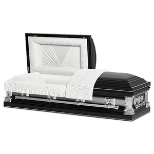 Ataúdes Americanos de Metal Pintado en Blanco, Acero de Calibre 18, Accesorios Funerarios <span class=keywords><strong>Pieta</strong></span>, Esquina de Ataúd con la Última Cena, Interior de Terciopelo - Product Image 4