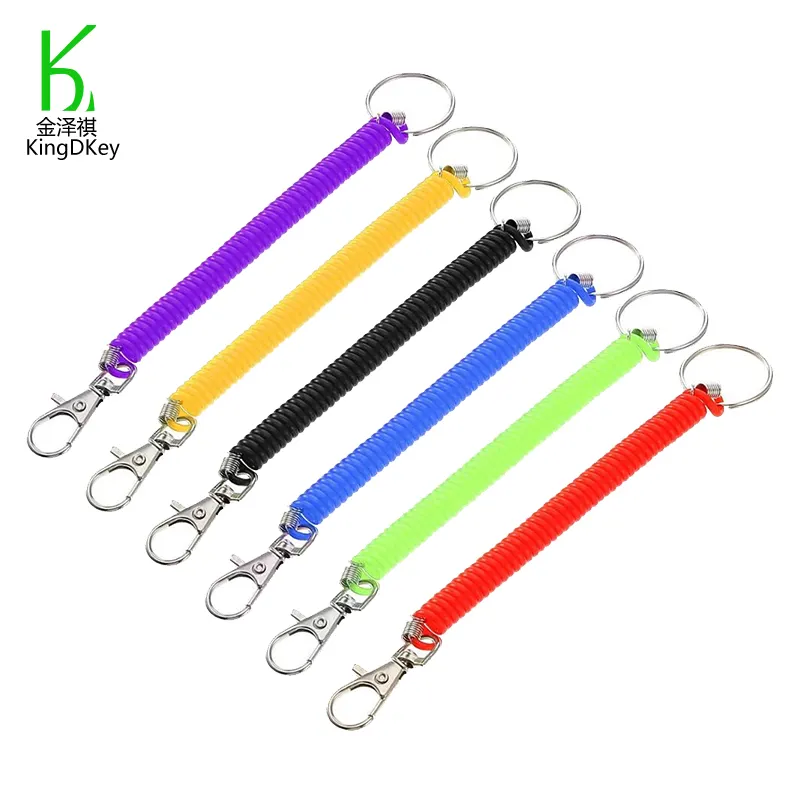 PATIKIL Pulsera Espiral Para Llaves – Pack De 20 Brazaletes Estirables De Plástico Con Anilla, Ideales Para Gimnasio, Piscina Y Deportes (Naranja Transparente)