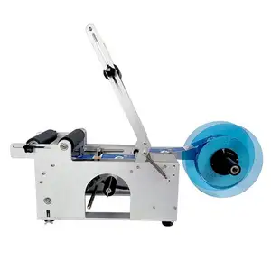 Small sticker labeling machine for glass bottle, label dispenser with date printer