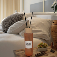 100ml 150ml 200ml vente en gros, bouteille en verre avec bouchon en bois et boîte de parfum pour la maison