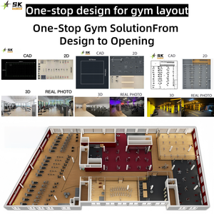 Peralatan <span class=keywords><strong>Gym</strong></span> SK 800sqm Lengkap untuk Bodybuilding, Mesin Latihan Kekuatan dan Kardio Komersial untuk Hotel, Klub, dan Pusat Kebugaran - Product Image 2