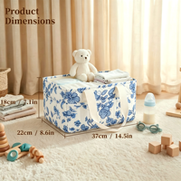 Organisateur de couches pour bébé à motif floral, avec séparateurs amovibles, en polyester résistant à l'eau, grande capacité, matelas à langer portable