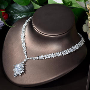 Hibride Vijf Kleur Zirkonia 2 Stuks Ketting Hangers Oorbel Sets Dubai Nigeria Bruiloft Sieraden Sets Bijoux Femme N-1723 - Product Image 5