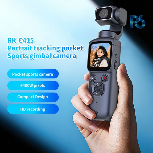 Outdoor Adventures Lightweight Gimbal Vlog Camera 4K HD Photo Resolution 1.72-inch HD Touch Display 270 Rotatable