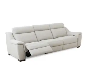 Sofá relaxante de luxo, sofá de couro com 3 lugares