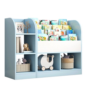 Iamujia Mẫu Giáo Bằng Gỗ Cuốn Sách Hiển Thị Lưu Trữ Trắng Màu Hồng Màu Xanh Trẻ Em Của Trẻ Em Kệ Sách Cho Trẻ Em - Product Image 1