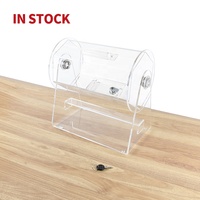 Tirelire et boîte à billets en acrylique écologique moderne TOYIN avec design personnalisable - Cage de rangement transparente à rotation