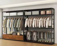 Système de placard sur mesure de grande capacité au design ouvert et luxueux