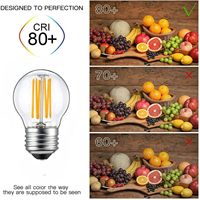 Ampoule LED à filament Edison vintage décorative en verre transparent blanc chaud 220V E27/E14 G45 pour lustre suspendu résidentiel