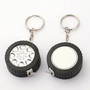Cinta Métrica Retráctil con Forma de Mini Neumático, Llavero con Regla, Cinta Métrica Portátil con Logotipo Personalizado - Product Image 1