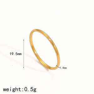 Joyería de mujer, anillo de <span class=keywords><strong>Zirconia</strong></span> cúbica fina minimalista de acero inoxidable chapado en oro para mujer, venta al por mayor a granel - Product Image 6