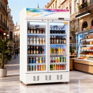 Réfrigérateur/Congélateur à air refroidi sous le comptoir, contrôle mécanique de la température, 3 portes, 4 étagères, porte en verre, usage commercial - Product Image 4