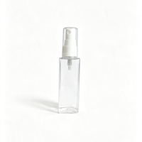 Bouteille carrée en PET de 70 ml avec bouchon à vis pour vaporisateur de parfum, soins de la peau, cosmétiques, bouteilles personnalisées avec logo OEM, emballage