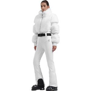 Combinaison de ski pour femme, une pièce, en fausse fourrure, 2200g/m², peluche 15k, respirante, moelleuse, vêtements d'hiver - Product Image 1