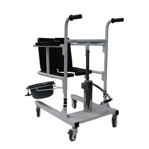 WCHT WCHT0122 <span class=keywords><strong>Fauteuil</strong></span> <span class=keywords><strong>roulant</strong></span> manuel hydraulique robuste en acier au carbone pour transfert de patient, toilettes/portable WC, rééducation - Product Image 1