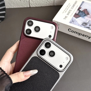 เคสลายหนังลิ้นจี่เคลือบโลหะสำหรับ iPhone 18 17 16 15 14 13 Pro Max ด้านข้างชุบเคลือบป้องกันแรงกระแทก - Product Image 5