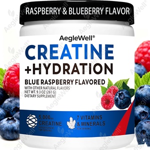 OEM ODM Aegelwell Créatine Monohydrate + Hydratation Saveur Framboise Bleue <span class=keywords><strong>7</strong></span> Vitamines & Minéraux, 5000mg de Créatine par Portion - Product Image 2