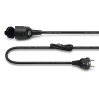 Câble d'extension extérieur étanche HENG-WELL H07RN-F, câble en caoutchouc IP44, prise EU Schuko française, longueur personnalisée