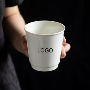Custom Logo Plain White Coffee Cup Ceramic Mugs Without Handle - Product Image 1