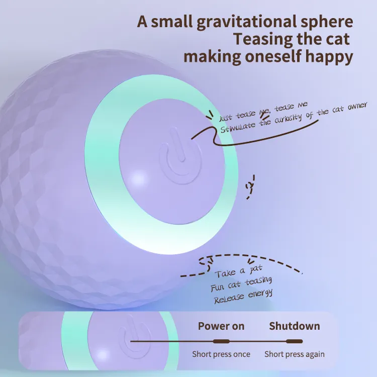 อัตโนมัติ 360 Self-หมุนRolling Ballของเล่นแมวสมาร์ทอัตโนมัติRolling Ballไฟฟ้าCat Ballของเล่นUsbชาร์จ