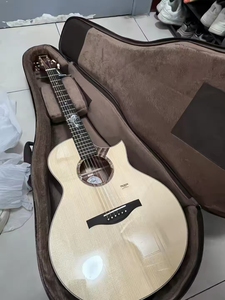 Trumon TFL1955 Dolphin Tale Full Single-Sided Folk Guitar Solid Spruce <b>Top</b> Hi-Gloss Finishing 6-<b>String</b> - Product Image 3