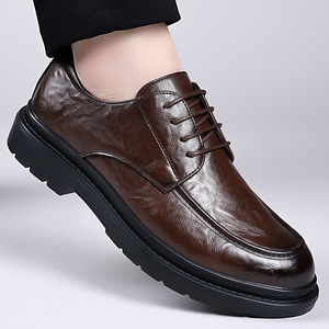 Zapatos Derby de Cuero Negro para Hombre, Formales, para Boda, Negocios, Oxfords con Suela Gruesa, para Todas las Temporadas - Product Image 2