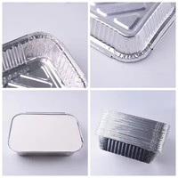 Barquettes alimentaires jetables en aluminium de qualité alimentaire, barquettes à emporter en aluminium, plateau rectangulaire en aluminium avec couvercle
