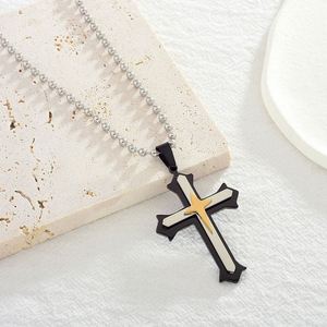 Mens Mặt dây chuyền thời trang Đồ trang sức dây chuyền da của nam giới <span class=keywords><strong>Celtic</strong></span> chính thống người đàn ông thép không gỉ Vòng Cổ Chéo - Product Image 2