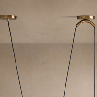 Luminaire suspendu en laiton réglable de style vintage moderne AB avec abat-jour en forme de dôme pour îlot de cuisine, salle à manger, utilisation en intérieur