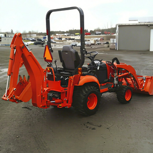 Chargeuse compacte sur pneus Kubota BX23S 4x4 d'occasion avec godets avant et arrière pour travaux agricoles et de construction - Product Image 1