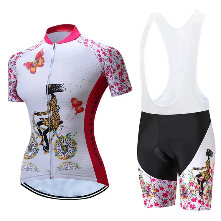 Women Cycling Wear Set OEM Sublimated Cycling Jersey and Shorts Set Cycling Jersey and Shorts Sets